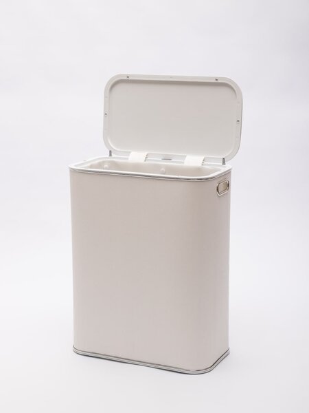 Корзина для белья Geralis KHWH-B белая, кант хром, стандартная