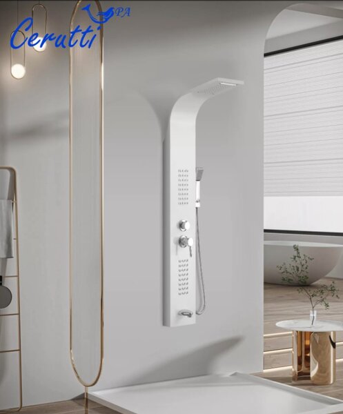 Панель CELIA W душевая из нержавеющей стали Ceruttispa CT10402, цвет белый