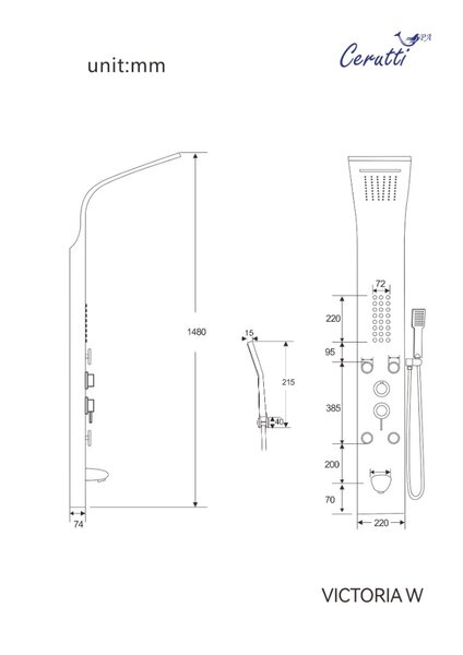 Панель VICTORIA G душевая Ceruttispa CT9978