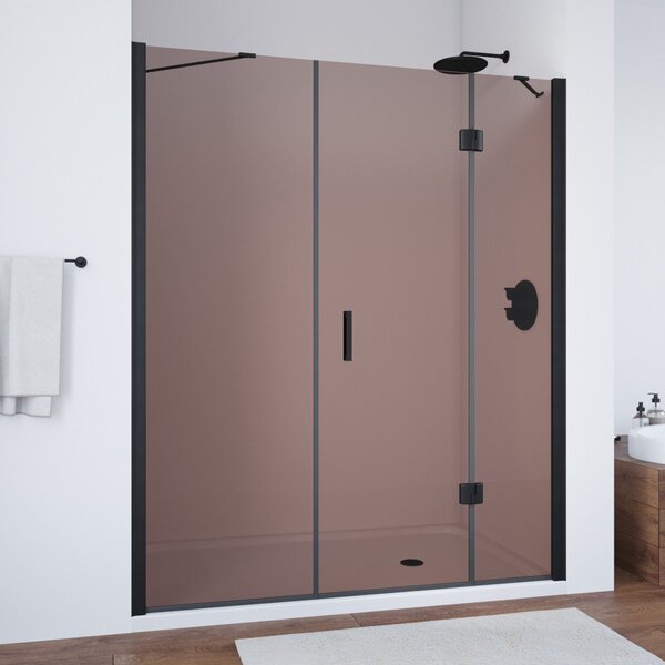 Душевая дверь Vegas Glass AFP-F NOVO 140 02М 05 R профиль черный матовый, стекло бронза. Размер регулировки 137,5-141,5 см.