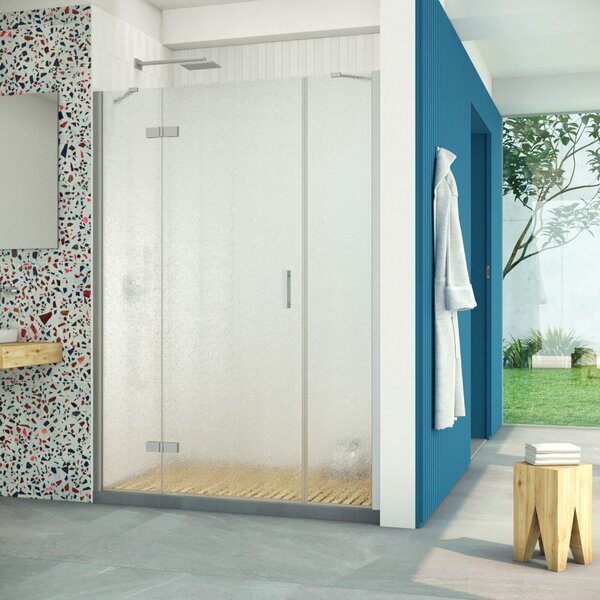 Душевая дверь Vegas Glass AFP-F Retta 150 07 02 L профиль матовый хром, стекло шиншилла. Размер регулировки 147,5-151,5 см.