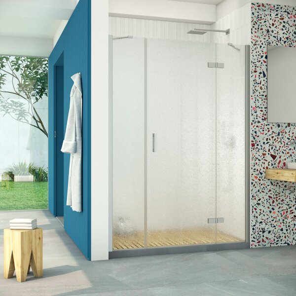 Душевая дверь Vegas Glass AFP-F Retta 150 07 02 R профиль матовый хром, стекло шиншилла. Размер регулировки 147,5-151,5 см.