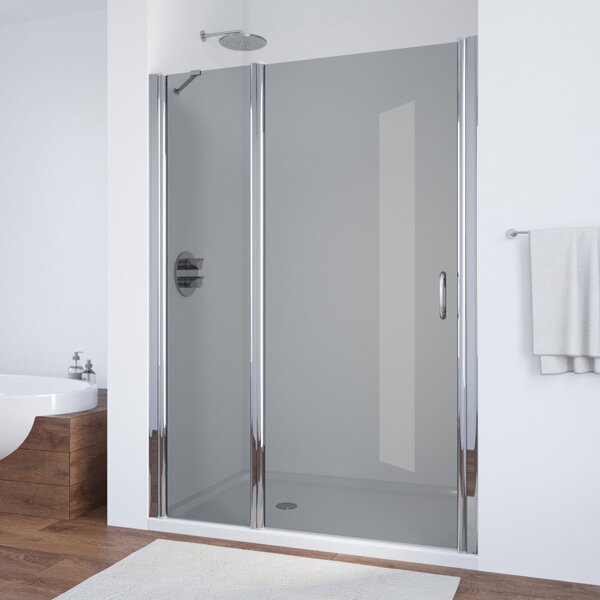 Душевая дверь Vegas Glass EP-F-1 125 08 07 L профиль глянцевый хром, стекло графит. Размер регулировки 123,5-128,5 см.
