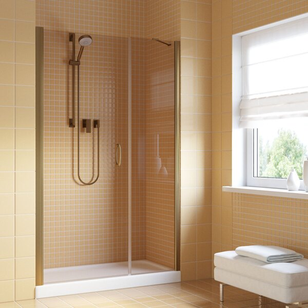 Душевая дверь Vegas Glass EP-F-2 LUX 125 05 05 L профиль бронза, стекло бронза. Размер регулировки 124-127 см.