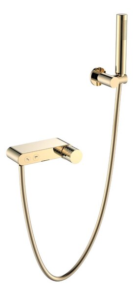 Смеситель для ванны Boheme STICK 123-GG GOLD с ручкой DIAMOND