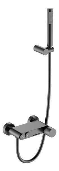 Смеситель для ванны Boheme STICK 123-GM.3 Gun Metall с ручкой LINEA