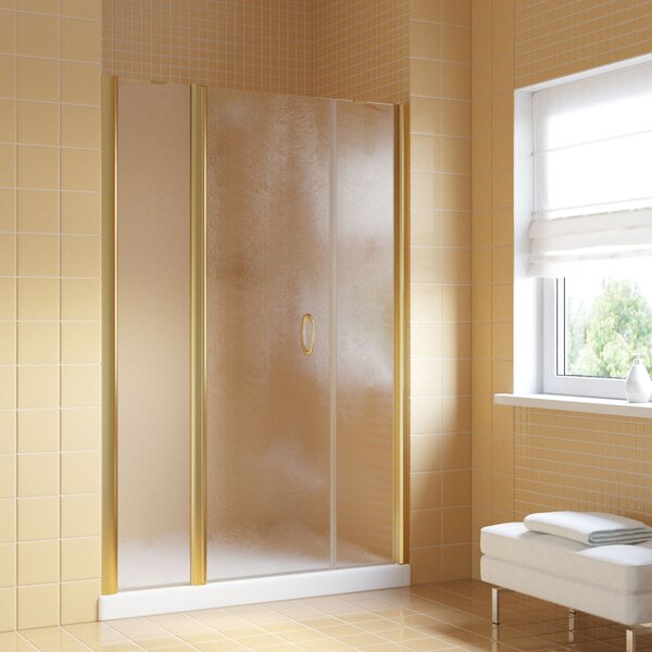 Душевая дверь Vegas Glass EP-2F LUX 130 09 02 L профиль золото глянцевое, стекло шиншилла. Размер регулировки 129-132 см.
