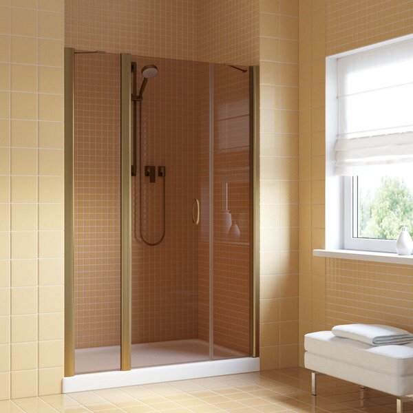 Душевая дверь Vegas Glass EP-2F LUX 140 05 05 L профиль бронза, стекло бронза. Размер регулировки 139-142 см.
