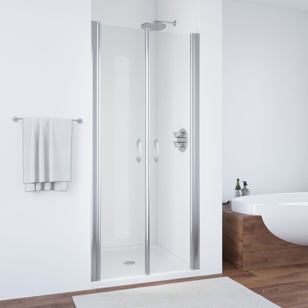 Душевая дверь Vegas Glass Е2Р 70 08 01 профиль глянцевый хром, стекло прозрачное. Размер регулировки 67,5-72,5 см.