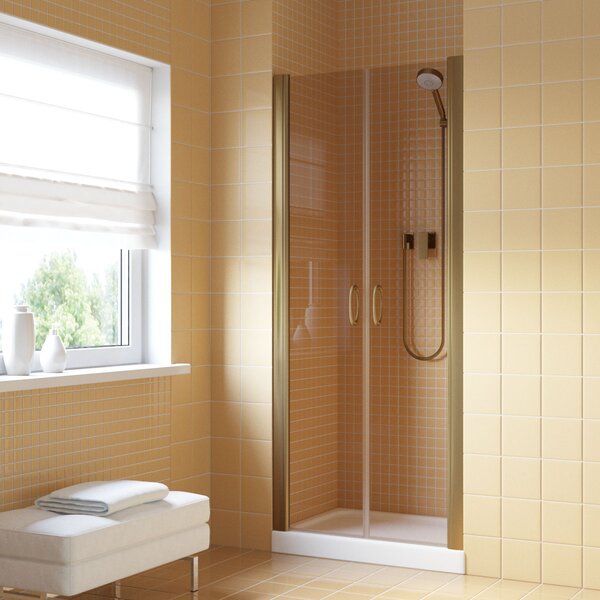 Душевая дверь Vegas Glass Е2Р LUX 80 05 05 профиль бронза, стекло бронза. Размер регулировки 79-82 см.
