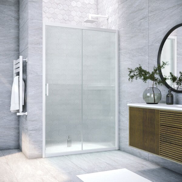 Душевая дверь Vegas Glass ZP NOVO h2000 175 01 Moru профиль белый, стекло Moru. Размер регулировки 173-178 см.
