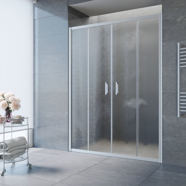 Душевая дверь Vegas Glass Z2P NOVO h2000 160 07 02 профиль матовый хром, стекло шиншилла. Размер регулировки 158-163 см.