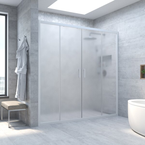 Душевая дверь Vegas Glass Z2P NOVO h2000 165 01 10 профиль белый, стекло сатин. Размер регулировки 163-168 см.