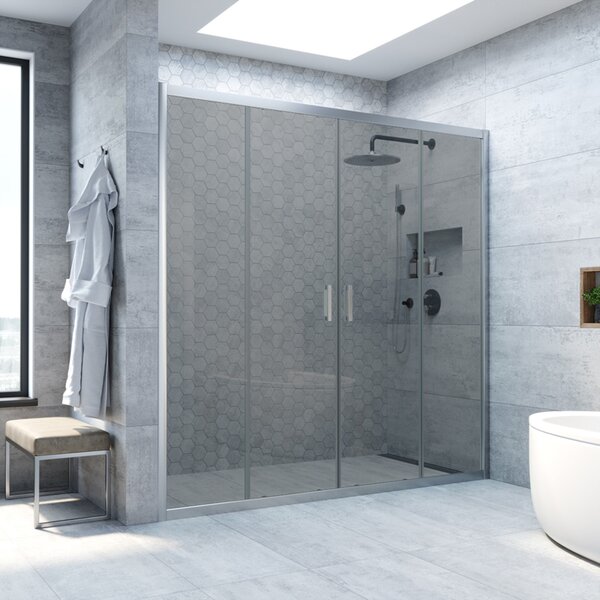 Душевая дверь Vegas Glass Z2P NOVO h2000 175 07 07 профиль матовый хром, стекло графит. Размер регулировки 173-178 см.