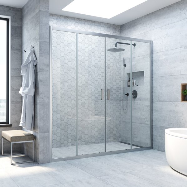 Душевая дверь Vegas Glass Z2P NOVO h2000 200 07 crystalvision профиль матовый хром, стекло crystalvision. Размер регулировки 198-203 см.