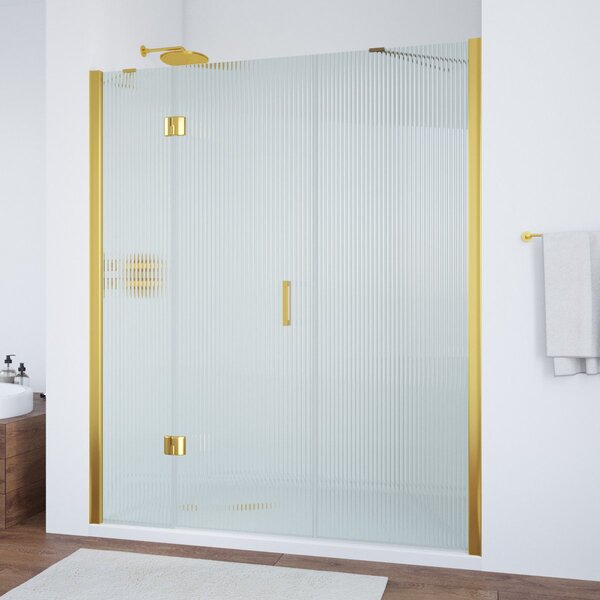 Душевая дверь Vegas Glass AFP-F NOVO 160 03 Moru L профиль золото матовое, стекло Moru. Размер регулировки 157,5-161,5 см.