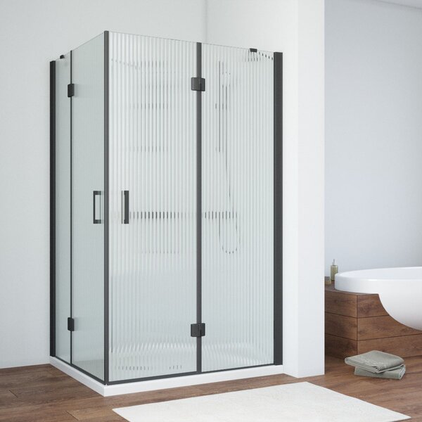 Душевой уголок Vegas Glass AFA-F NOVO 120*80 02М Moru R стекло Moru, профиль черный, 120х80 см