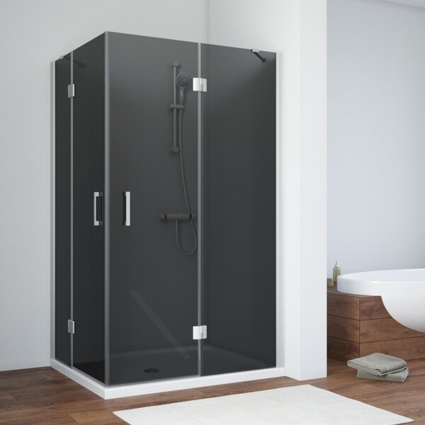 Душевой уголок Vegas Glass AFA-F NOVO 120*90 07 07 R стекло графит, профиль матовый хром, 120х90 см