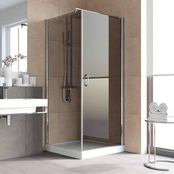 Душевой уголок Vegas Glass EP-Fis LUX 90*80 08 07 R стекло графит, профиль хром, 90х80 см