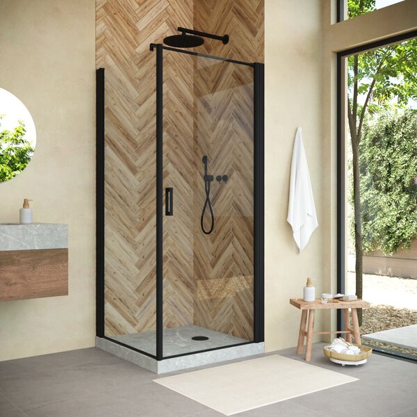 Душевой уголок Vegas Glass EP-FIS NOVO 90*120 02М crystalvision R стекло crystalvision, профиль черный, 90х120 см