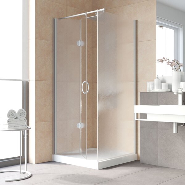 Душевой уголок Vegas Glass GPS-Fis LUX 80*80 07 02 L стекло шиншилла, профиль матовый хром, 80х80 см