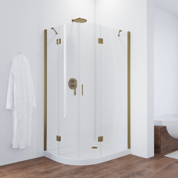 Душевой уголок Vegas Glass AFS-F TUR NOVO h1890 110*80 05 01 R стекло прозрачное, профиль бронза, 110х80 см