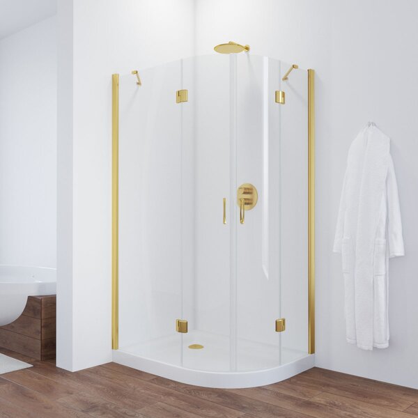Душевой уголок Vegas Glass AFS-F TUR NOVO h1890 110*90 09 01 L стекло прозрачное, профиль золото, 110х90 см
