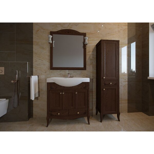 Тумба с раковиной ASB-Woodline Салерно 80 цвет орех