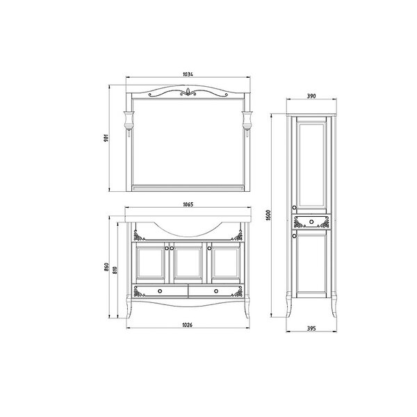 Тумба с раковиной ASB-Woodline Салерно 105 цвет орех
