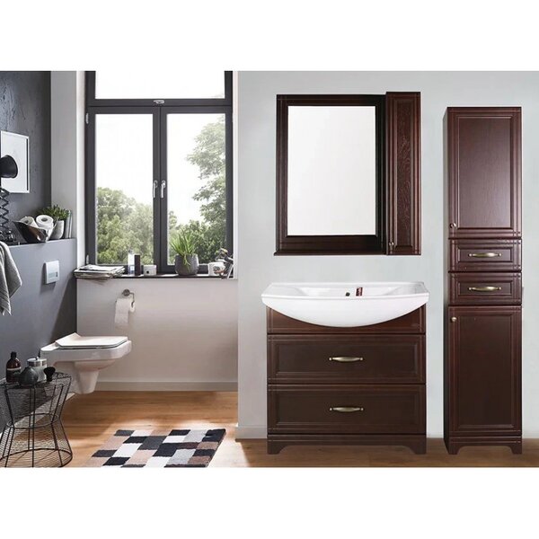 Зеркало со шкафчиком ASB-Woodline Берта 85x95 антикварный орех