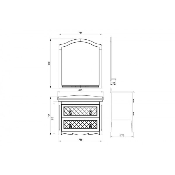 Зеркало ASB-Woodline Верано 80x90 бежевый