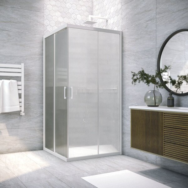 Душевой уголок Vegas Glass ZA NOVO h2000 70 01 Moru стекло Moru, профиль белый, 70х70 см