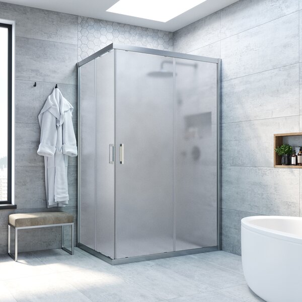 Душевой уголок Vegas Glass ZA-F NOVO h2000 85*70 07 10 стекло сатин, профиль матовый хром, 85х70 см