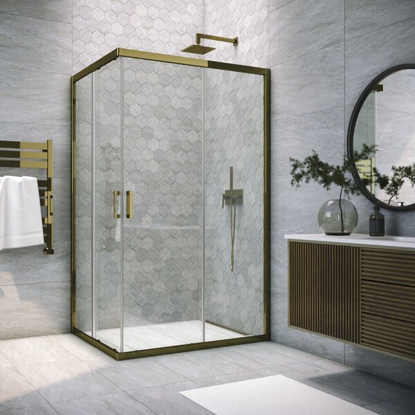 Душевой уголок Vegas Glass ZA-F TUR NOVO 85*70 05 01 стекло прозрачное, профиль бронза, 85х70 см