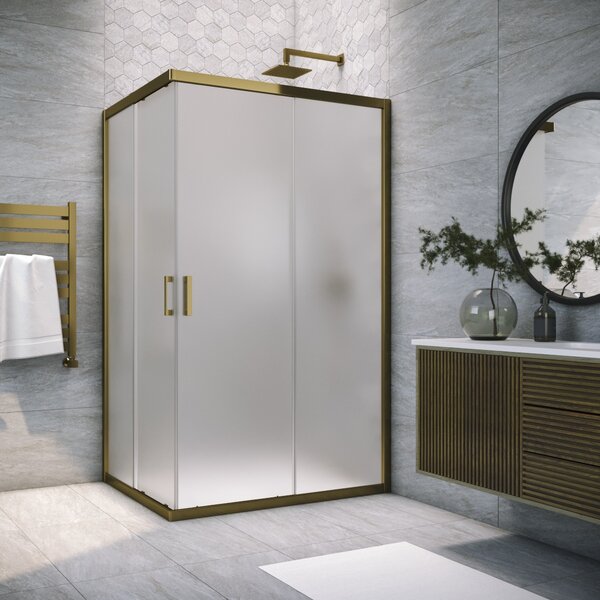 Душевой уголок Vegas Glass ZA-F TUR NOVO 85*70 05 02 стекло шиншилла, профиль бронза, 85х70 см