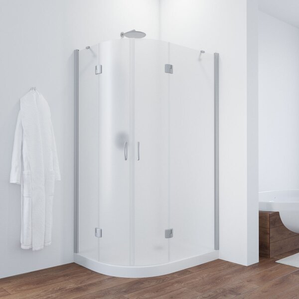 Душевой уголок Vegas Glass AFS-F NOVO 120*80 07 02 R стекло шиншилла, профиль матовый хром, 120х80 см