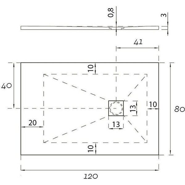 Поддон Aquanet Pleasure 120x80 для душа из литьевого мрамора
