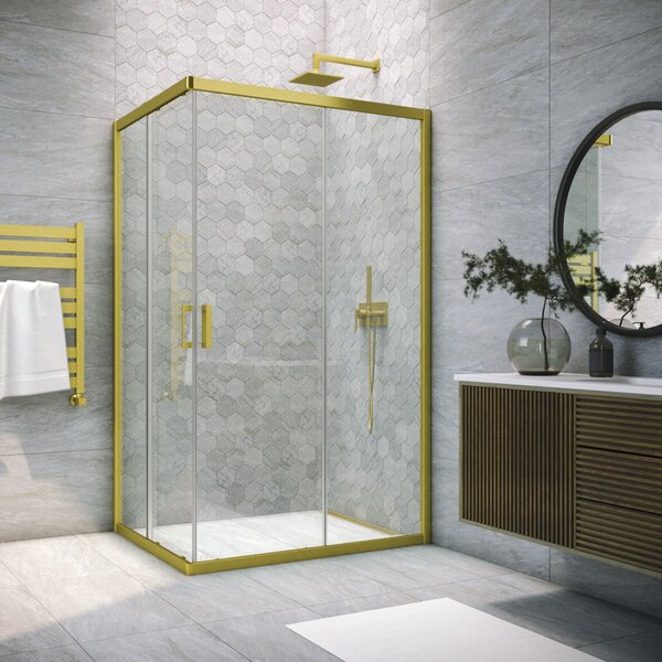 Душевой уголок Vegas Glass ZA-F NOVO h2000 110*70 03 crystalvision стекло crystalvision, профиль золото матовое, 110х70 см