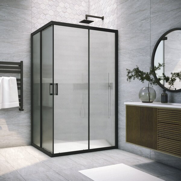 Душевой уголок Vegas Glass ZA-F NOVO h2000 120*90 02М Moru стекло Moru, профиль черный, 120х90 см