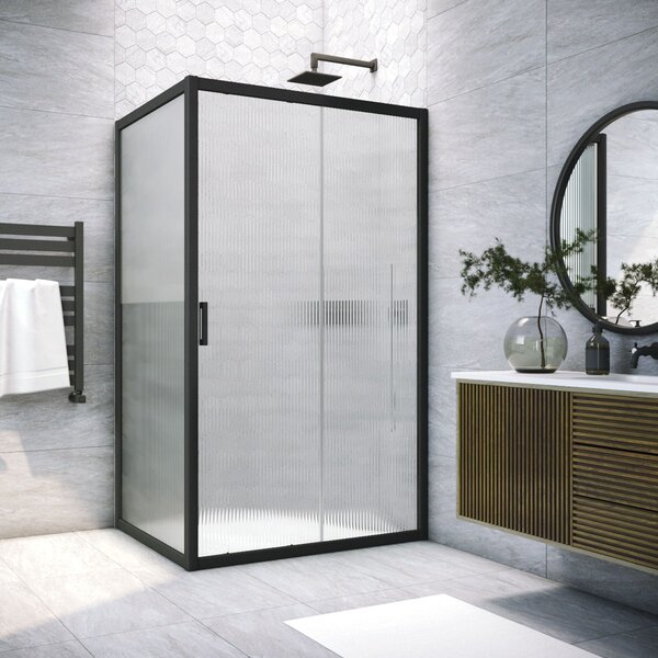 Душевой уголок Vegas Glass ZP+ZPV NOVO h2000 120*95 02М Moru стекло Moru, профиль черный, 120х95 см