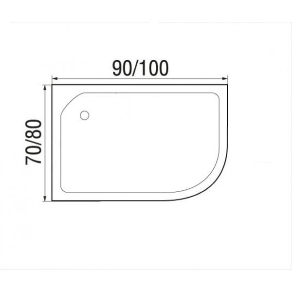 Душевой поддон Wemor 100*70*24 акриловый 10000006058