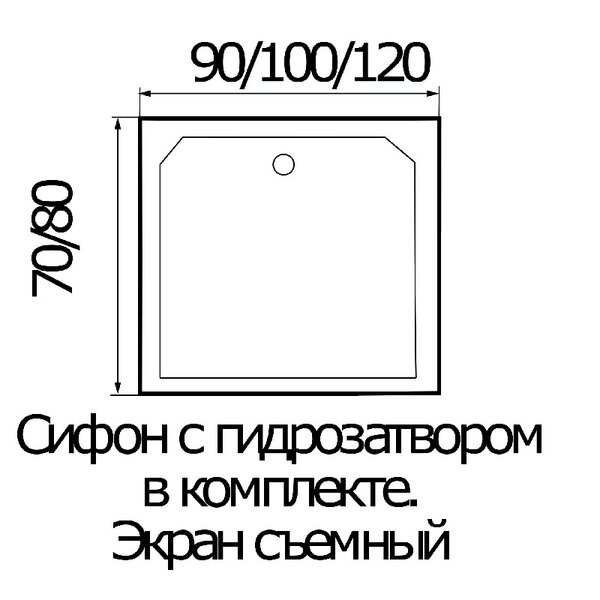 Душевой поддон Wemor 100*80*24 акриловый 10000002428