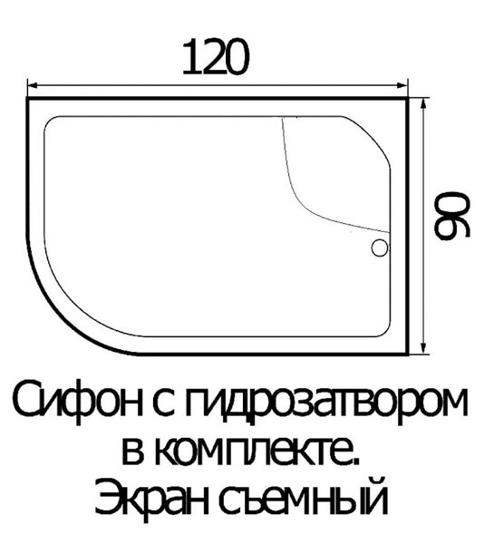 Душевой поддон Wemor 120*90*44 акриловый 10000001763