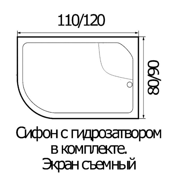 Душевой поддон Wemor 120*80*44 акриловый 10000001098