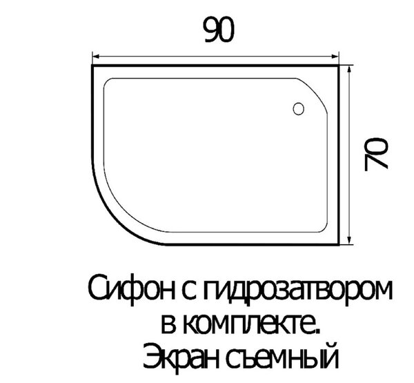 Душевой поддон Wemor 90*70*24 акриловый 10000000716