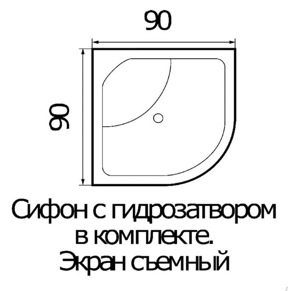Душевой поддон Wemor 90*90*40 акриловый 10000003924