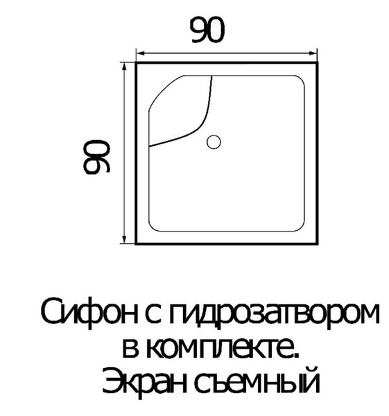 Душевой поддон Wemor 90*90*40 акриловый 10000005615