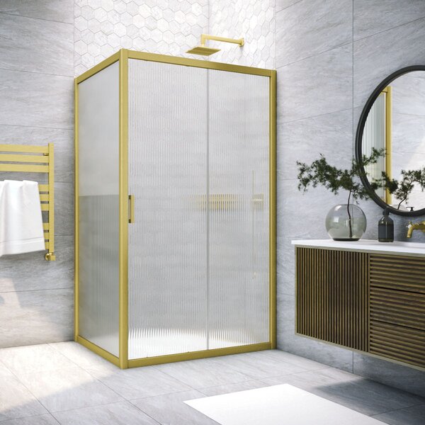 Душевой уголок Vegas Glass ZP+ZPV NOVO h2000 125*100 03 Moru стекло Moru, профиль золото матовое, 125х100 см