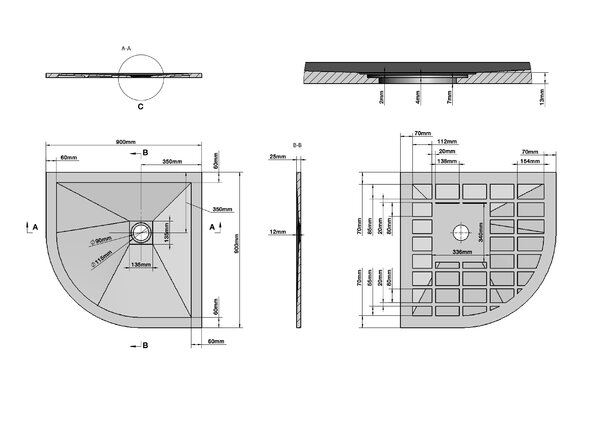 Душевой поддон Grossman Strong GR-S19090 90 x 90 белый