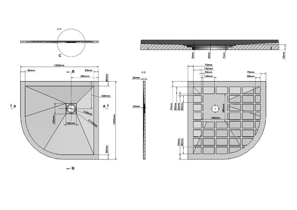 Душевой поддон Grossman Strong GR-S2100100 100 x 100, цвет графит